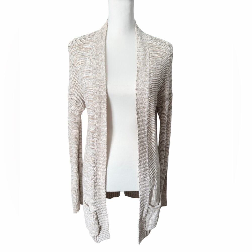 Express Women's Beige Open-Front Cardigan Tan Small